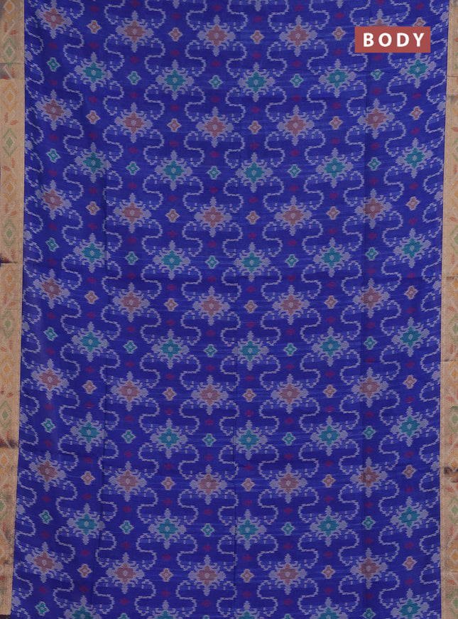 Blue Semi Dupion Saree