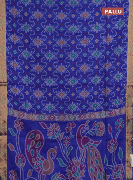 Blue Semi Dupion Saree
