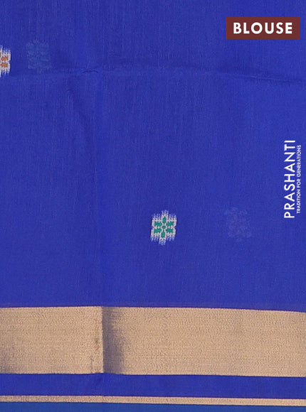 Blue Semi Dupion Saree