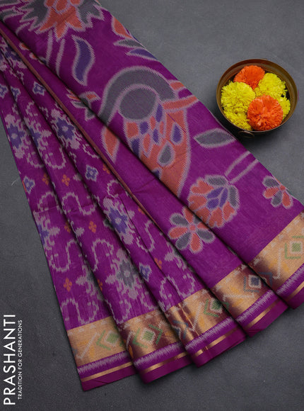 Magenta Pink Semi Dupion Saree