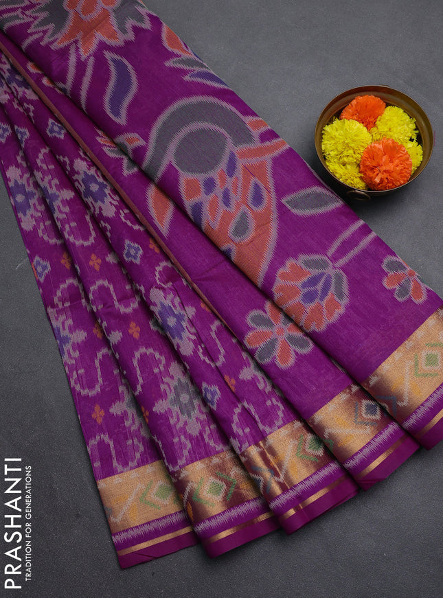 Magenta Pink Semi Dupion Saree