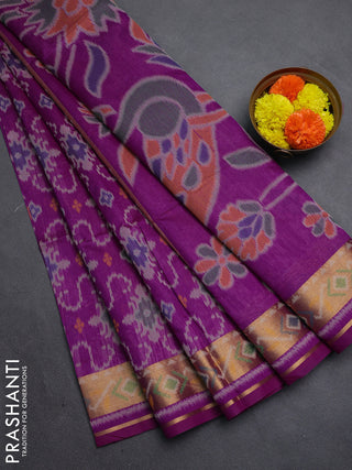 Magenta Pink Semi Dupion Saree