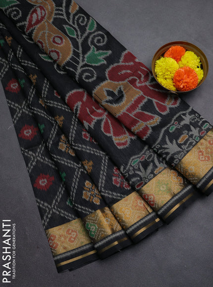 Black Semi Dupion Saree
