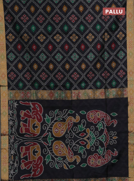 Black Semi Dupion Saree