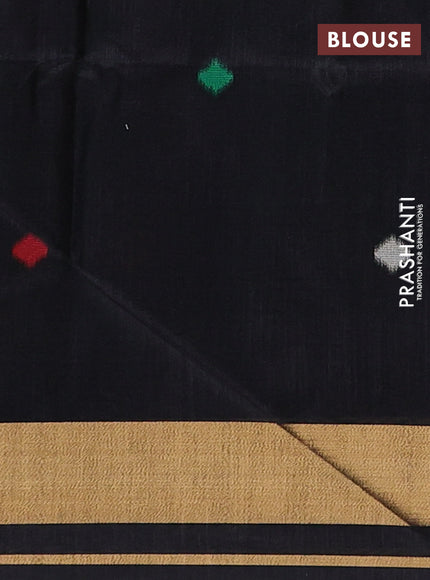 Black Semi Dupion Saree