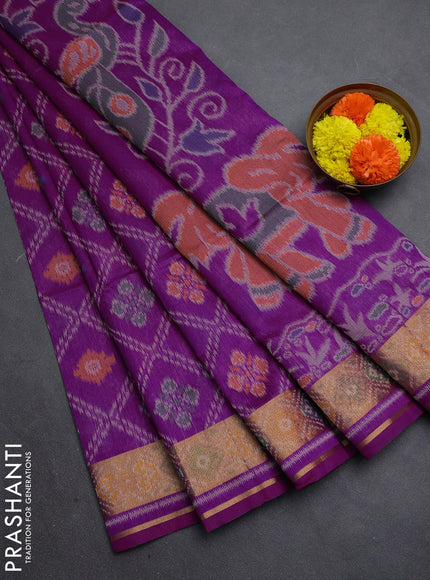 Magenta Pink Semi Dupion Saree