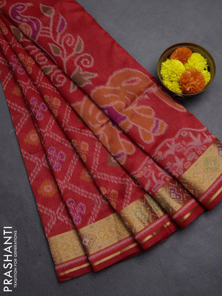 Red Semi Dupion Saree