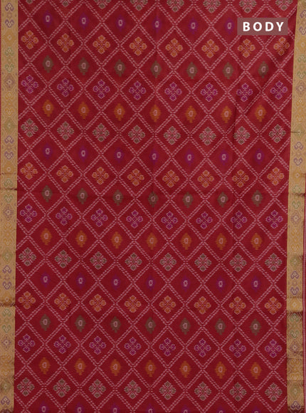 Red Semi Dupion Saree