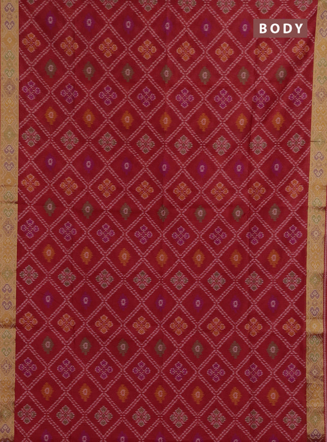 Red Semi Dupion Saree