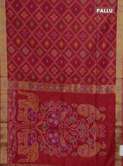 Red Semi Dupion Saree