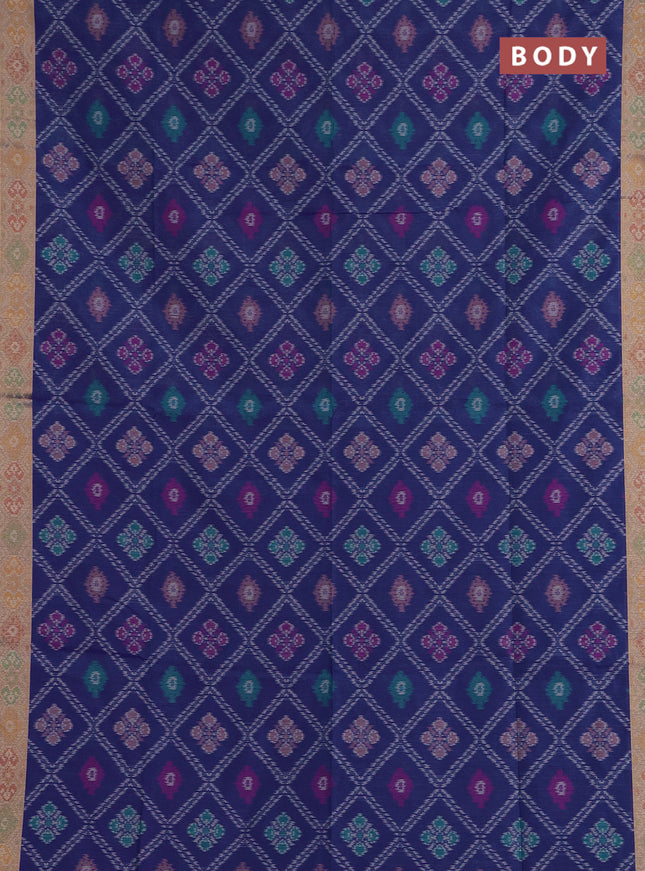 Blue Semi Dupion Saree