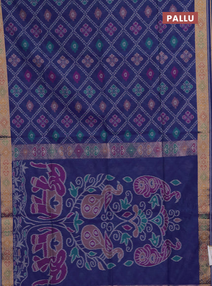 Blue Semi Dupion Saree