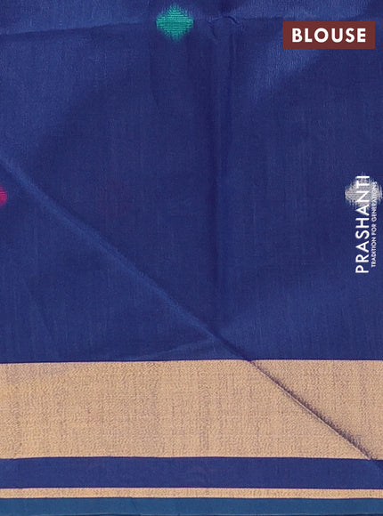 Blue Semi Dupion Saree