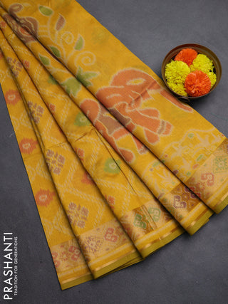 Mustard Yellow Semi Dupion Saree