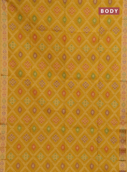 Mustard Yellow Semi Dupion Saree