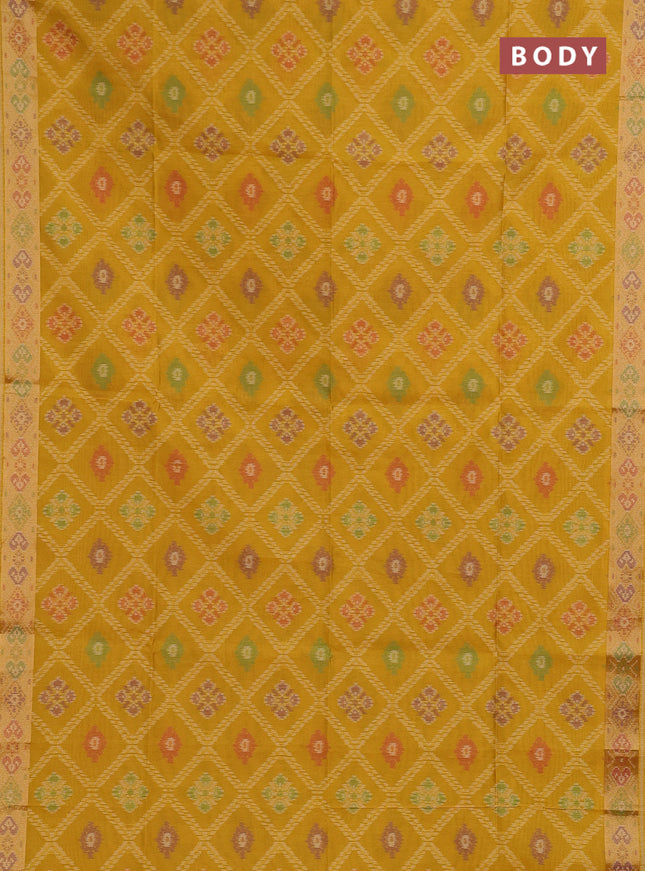 Mustard Yellow Semi Dupion Saree
