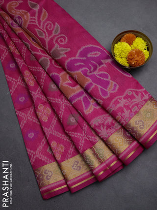 Pink Semi Dupion Saree