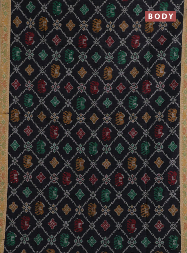 Black Semi Dupion Saree