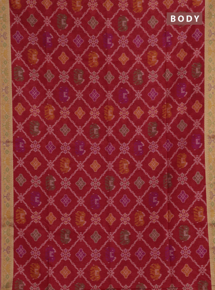 Red Semi Dupion Saree
