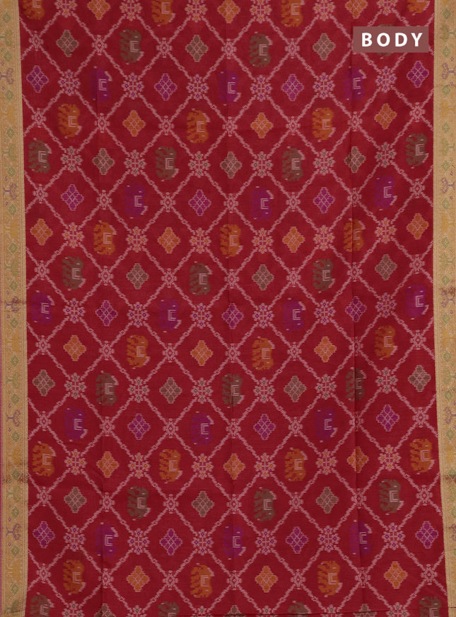 Red Semi Dupion Saree