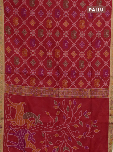 Red Semi Dupion Saree