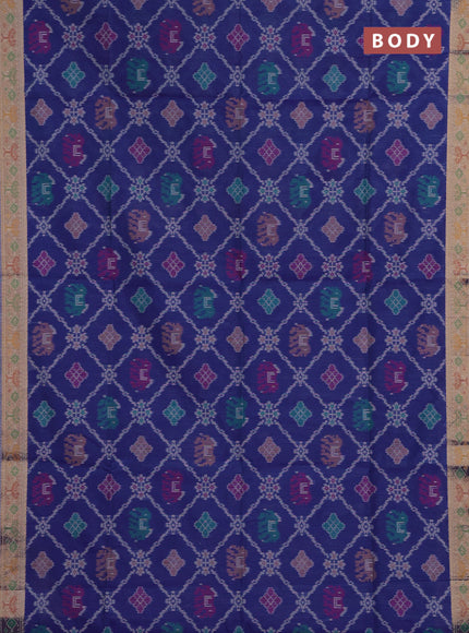 Blue Semi Dupion Saree