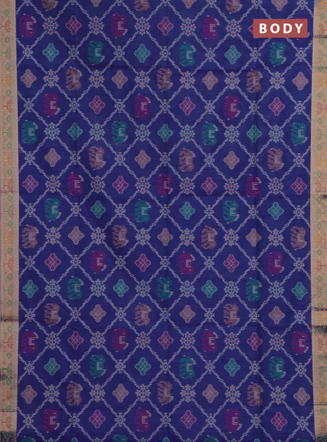 Blue Semi Dupion Saree
