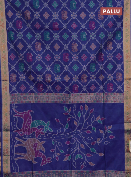 Blue Semi Dupion Saree