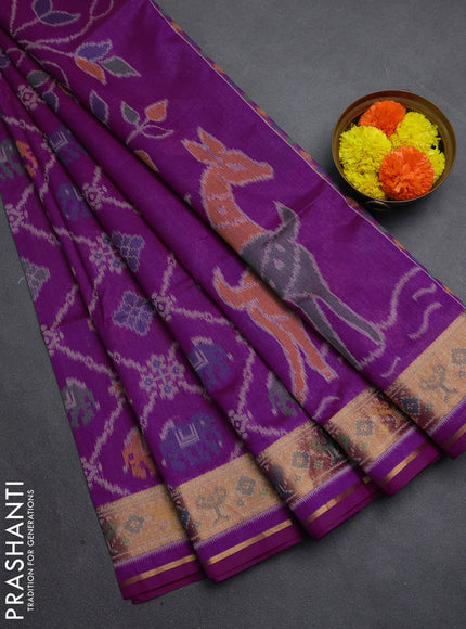 Magenta Pink Semi Dupion Saree