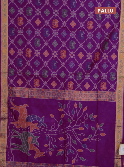 Magenta Pink Semi Dupion Saree