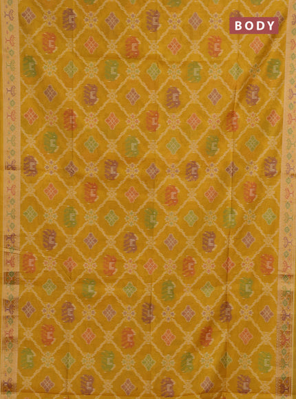Mustard Yellow Semi Dupion Saree