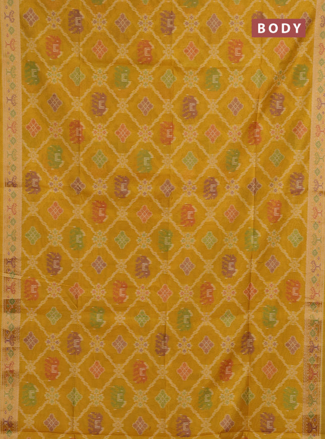 Mustard Yellow Semi Dupion Saree