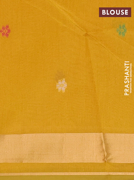 Mustard Yellow Semi Dupion Saree