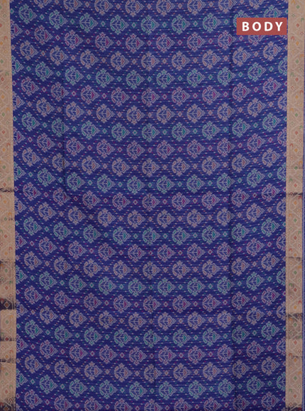 Blue Semi Dupion Saree