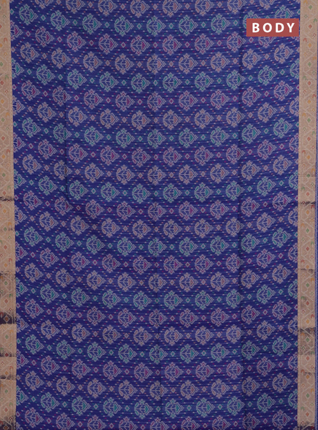 Blue Semi Dupion Saree