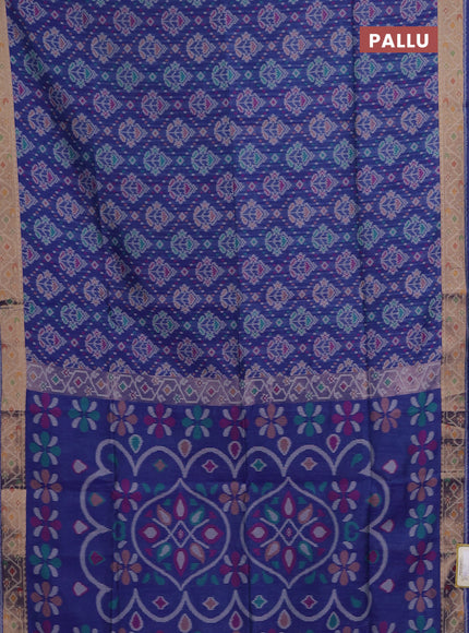 Blue Semi Dupion Saree