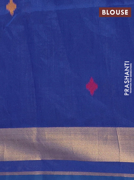 Blue Semi Dupion Saree
