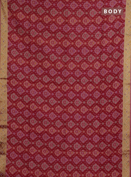 Red Semi Dupion Saree