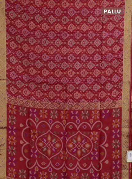 Red Semi Dupion Saree