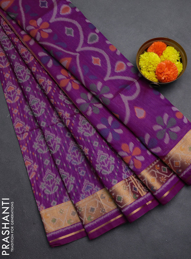 Magenta Pink Semi Dupion Saree