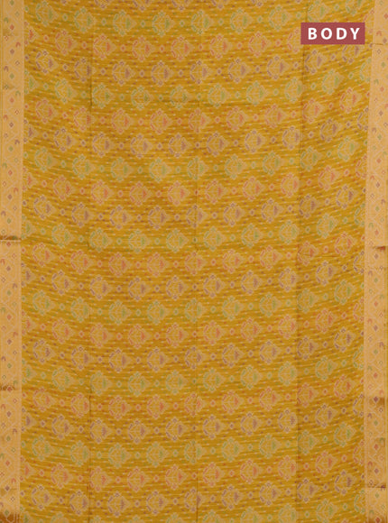 Mustard Yellow Semi Dupion Saree