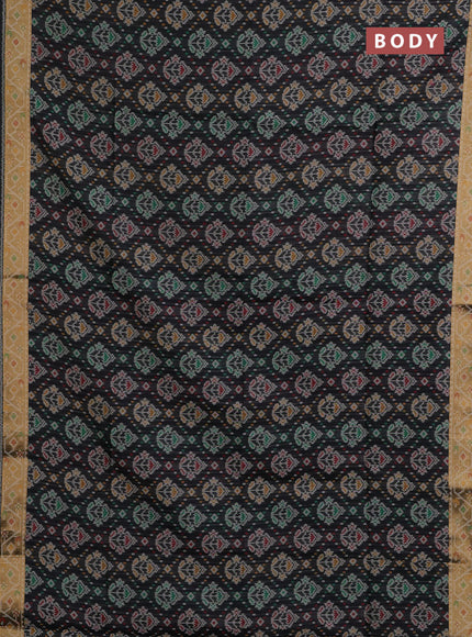 Black Semi Dupion Saree