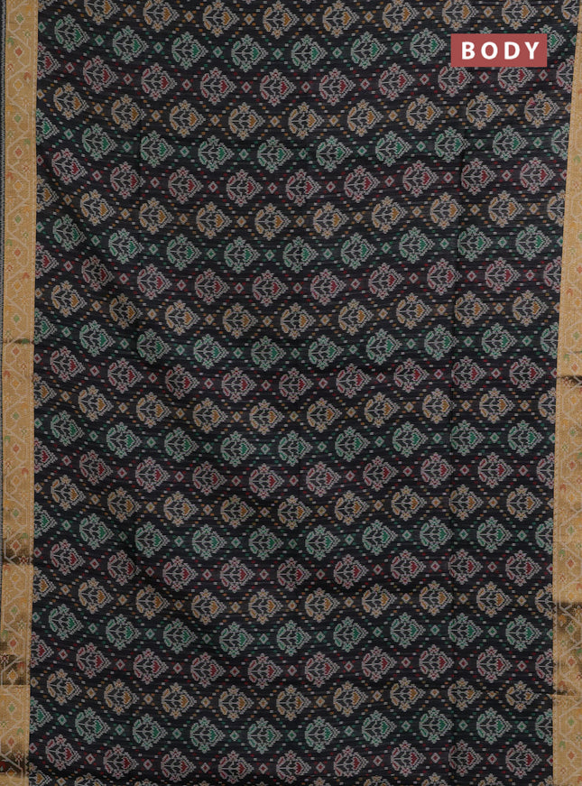 Black Semi Dupion Saree