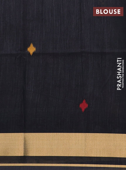 Black Semi Dupion Saree