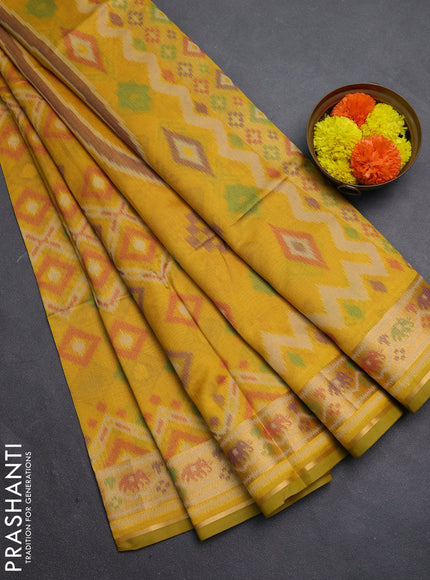 Mustard Yellow Semi Dupion Saree