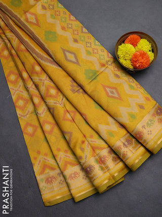 Mustard Yellow Semi Dupion Saree
