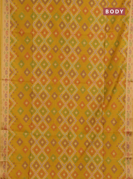 Mustard Yellow Semi Dupion Saree