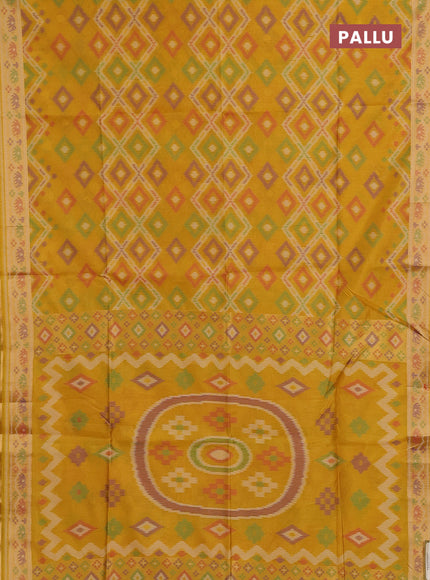 Mustard Yellow Semi Dupion Saree