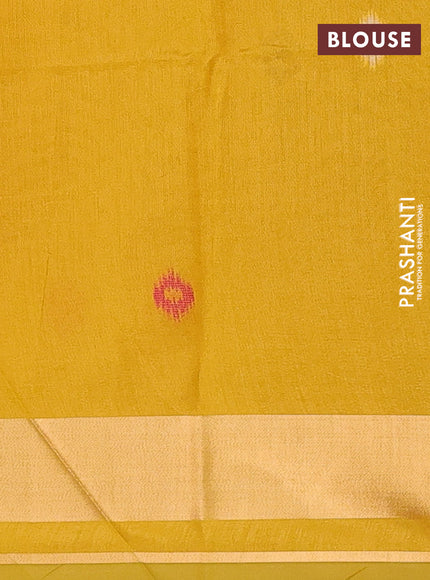 Mustard Yellow Semi Dupion Saree