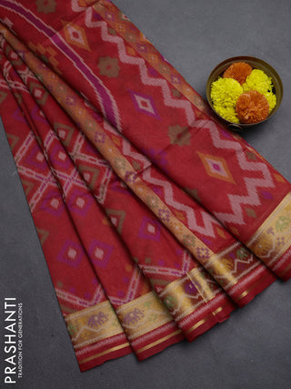 Red Semi Dupion Saree